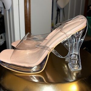 Clear platform sandals